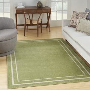 HomeRoots 6' X 9' Green and Ivory Indoor/Outdoor Area Rug - Durable, Easy-Care, Stylish for Any Space! 545511