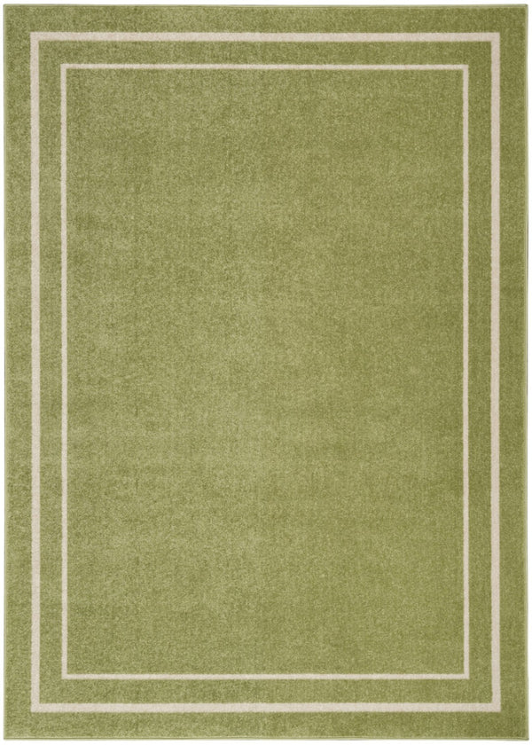 HomeRoots 6' X 9' Green and Ivory Indoor/Outdoor Area Rug - Durable, Easy-Care, Stylish for Any Space! 545511