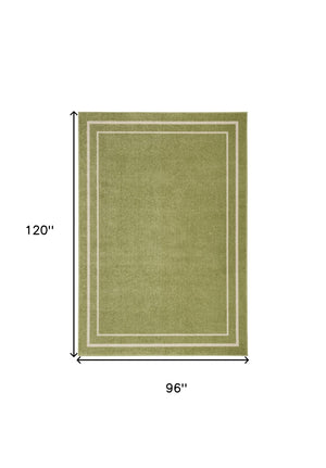 HomeRoots 8' X 10' Green and Ivory Indoor/Outdoor Area Rug – Stylish, Durable, Weather-Resistant for Any Space 545512