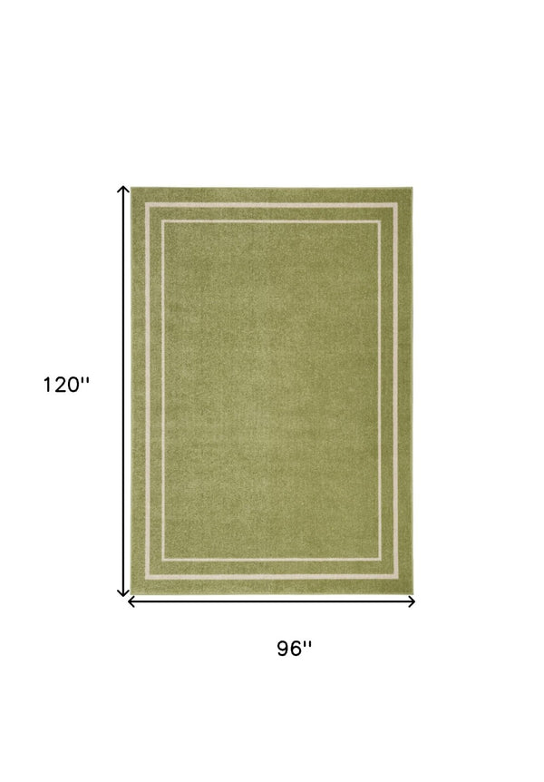 HomeRoots 8' X 10' Green and Ivory Indoor/Outdoor Area Rug – Stylish, Durable, Weather-Resistant for Any Space 545512