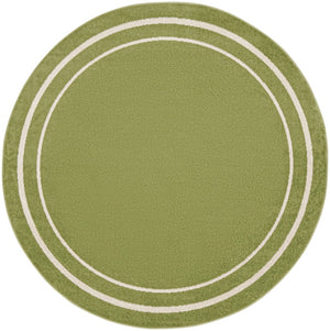 HomeRoots 8' Green and Ivory Round Area Rug – Stylish, Durable, Indoor/Outdoor Design for Versatile Spaces 545513