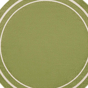HomeRoots 8' Green and Ivory Round Area Rug – Stylish, Durable, Indoor/Outdoor Design for Versatile Spaces 545513