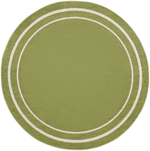 HomeRoots 8' Green and Ivory Round Area Rug – Stylish, Durable, Indoor/Outdoor Design for Versatile Spaces 545513
