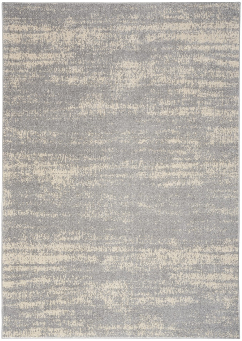 HomeRoots 6' X 9' Gray and Beige Abstract Area Rug - Stylish, Durable Indoor/Outdoor Design for Any Space 545518