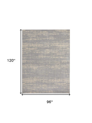 HomeRoots 8' Gray and Beige Abstract Indoor/Outdoor Area Rug – Durable, Stylish, and Easy to Clean for Any Space 545519