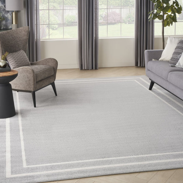 HomeRoots 8' X 10' Gray And Ivory Area Rug - Stylish, Durable Design for Indoor & Outdoor Living Spaces! 545526