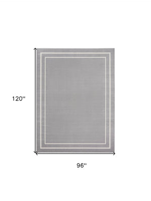 HomeRoots 8' X 10' Gray And Ivory Area Rug - Stylish, Durable Design for Indoor & Outdoor Living Spaces! 545526