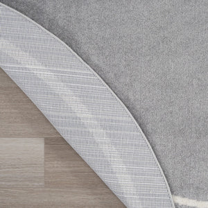 HomeRoots 8' Gray and Ivory Round Area Rug - Durable, Stylish Indoor/Outdoor Design for Any Space, Easy Care 545527