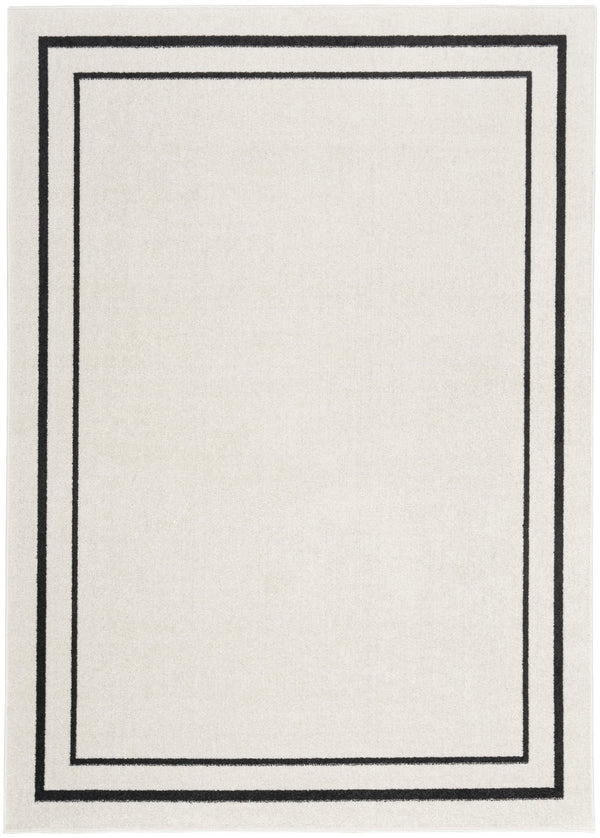 HomeRoots 6' X 9' Ivory and Black Area Rug – Stylish, Durable Indoor/Outdoor Carpet for Any Space, Easy Clean! 545532