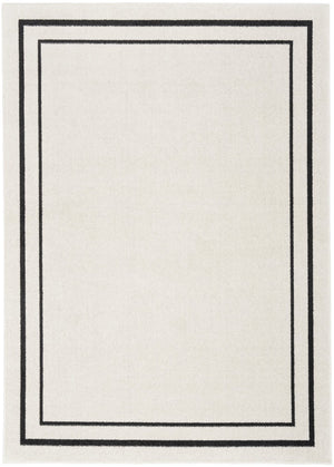 HomeRoots 6' X 9' Ivory and Black Area Rug – Stylish, Durable Indoor/Outdoor Carpet for Any Space, Easy Clean! 545532