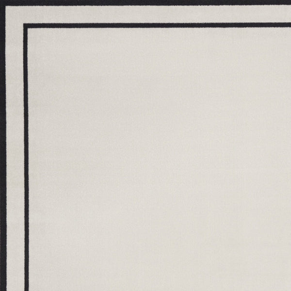 HomeRoots 8' X 10' Elegant Ivory and Black Area Rug – Versatile Indoor/Outdoor Design for Style & Durability 545533