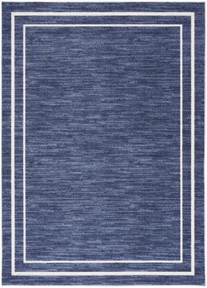 HomeRoots 6' X 9' Navy Blue And Ivory Area Rug - Elegant Indoor/Outdoor Design, Durable, Easy Care & Versatile 545539