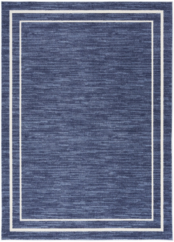 HomeRoots 6' X 9' Navy Blue And Ivory Area Rug - Elegant Indoor/Outdoor Design, Durable, Easy Care & Versatile 545539