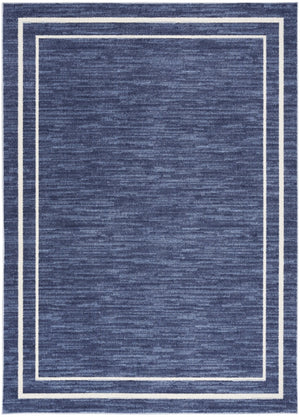 HomeRoots 6' X 9' Navy Blue And Ivory Area Rug - Elegant Indoor/Outdoor Design, Durable, Easy Care & Versatile 545539