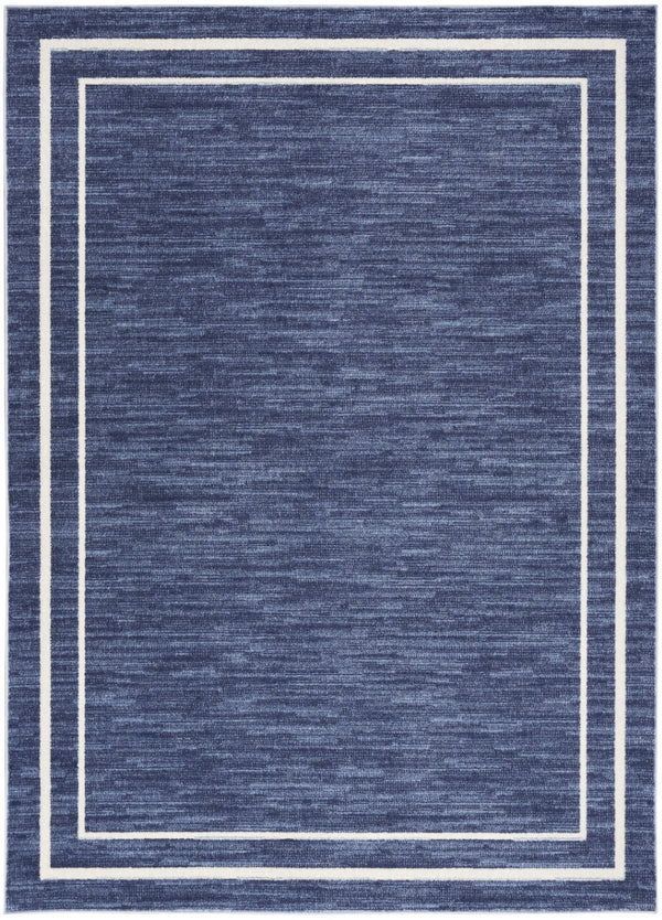 HomeRoots 6' X 9' Navy Blue And Ivory Area Rug - Elegant Indoor/Outdoor Design, Durable, Easy Care & Versatile 545539