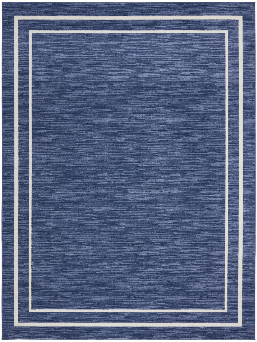 HomeRoots 8' X 10' Navy Blue & Ivory Area Rug - Durable Indoor/Outdoor Design for Stylish High-Traffic Spaces 545540