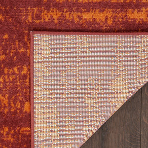 HomeRoots 6' X 9' Vibrant Red and Orange Abstract Area Rug - Stylish, Durable, Indoor/Outdoor for All Spaces! 545546