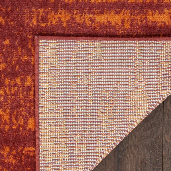 HomeRoots 6' X 9' Vibrant Red and Orange Abstract Area Rug - Stylish, Durable, Indoor/Outdoor for All Spaces! 545546