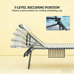 English Elm Outdoor Folding Chaise Lounges Set of Two with Bungee Mesh and Steel Frame T3971P454910