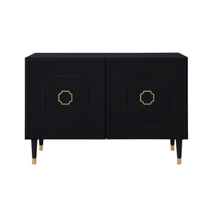 Homeroots 48" Black Sideboard With Two Doors Black  545574