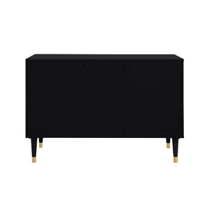 Homeroots 48" Black Sideboard With Two Doors Black  545574