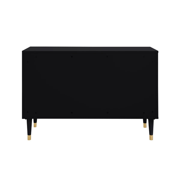 Homeroots 48" Black Sideboard With Two Doors Black  545574