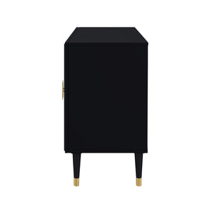 Homeroots 48" Black Sideboard With Two Doors Black  545574
