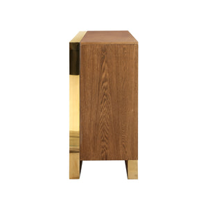 Homeroots 71" Brown Sideboard With Four Doors Ash Brown  545586