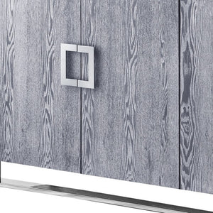 HomeRoots 71" Elegant Brown Sideboard with Gold Hardware for Stylish Storage in Dining or Living Spaces Ash Grey 545587