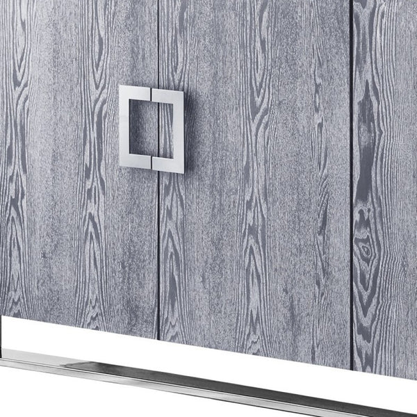 HomeRoots 71" Elegant Brown Sideboard with Gold Hardware for Stylish Storage in Dining or Living Spaces Ash Grey 545587