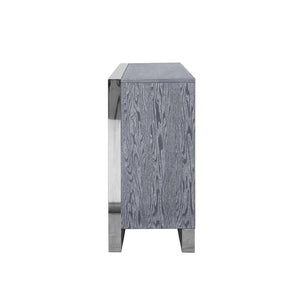 HomeRoots 71" Elegant Brown Sideboard with Gold Hardware for Stylish Storage in Dining or Living Spaces Ash Grey 545587