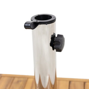 English Elm Christopher Knight Home® - RALPH Teak Square Umbrella Base – 40 lb Concrete & Acacia Wood, Stainless Tube, Fits 1.57–1.77" Poles 71822.00