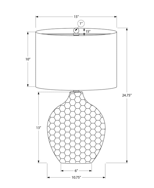 HomeRoots 25" Stylish Brown Geometric Table Lamp with Black Shade - Smart-Enabled Design for Modern Decor 545795
