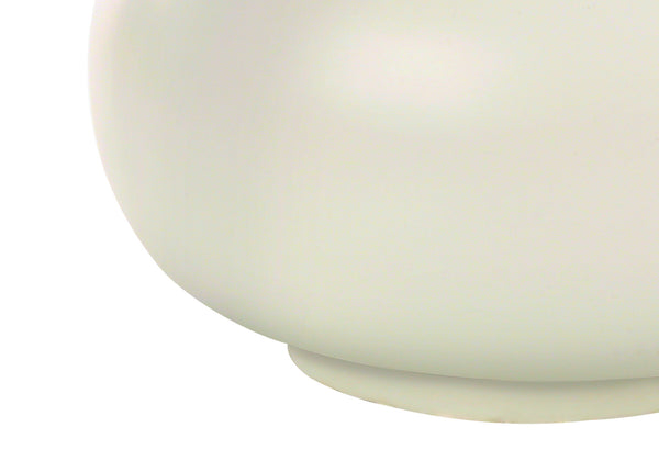Homeroots 25" Cream Ceramic Gourd Table Lamp With Cream Drum Shade   545797