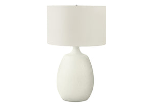 HomeRoots 26" Cream Gourd Table Lamp - Stylish Polyresin Base, Soft Ambient Light & Smart-Enabled Functionality 545798