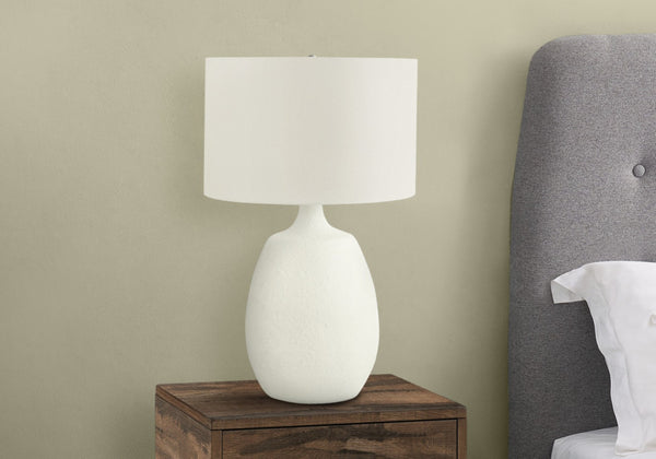 HomeRoots 26" Cream Gourd Table Lamp - Stylish Polyresin Base, Soft Ambient Light & Smart-Enabled Functionality 545798