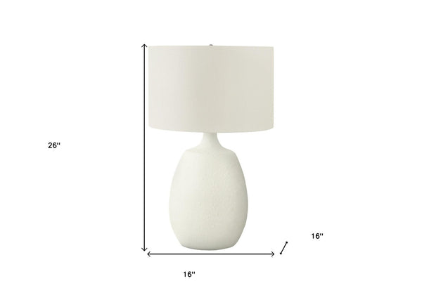 HomeRoots 26" Cream Gourd Table Lamp - Stylish Polyresin Base, Soft Ambient Light & Smart-Enabled Functionality 545798