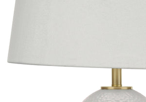 Homeroots 26" Gold And White Ceramic Urn Table Lamp With Cream Empire Shade   545799