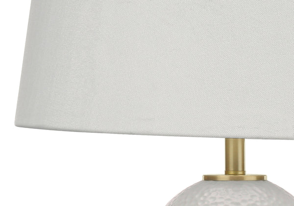 Homeroots 26" Gold And White Ceramic Urn Table Lamp With Cream Empire Shade   545799