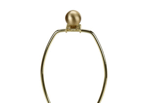 Homeroots 26" Gold And White Ceramic Urn Table Lamp With Cream Empire Shade   545799