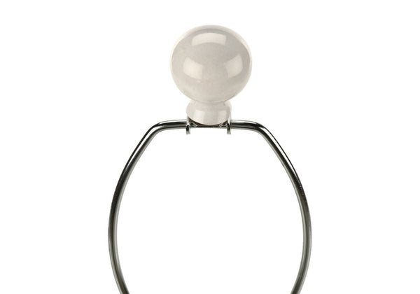 HomeRoots 33" Ivory Ceramic Geometric Table Lamp with Cream Shade - Elegant Lighting for Modern Interiors 545801