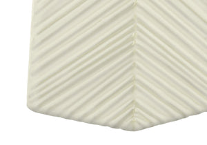 HomeRoots 29" Modern White Ceramic Geometric Table Lamp with Ivory Shade – Elegant Lighting for Any Room 545802