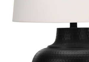 Homeroots 26" Black Metal Urn Table Lamp With Cream Empire Shade   545803