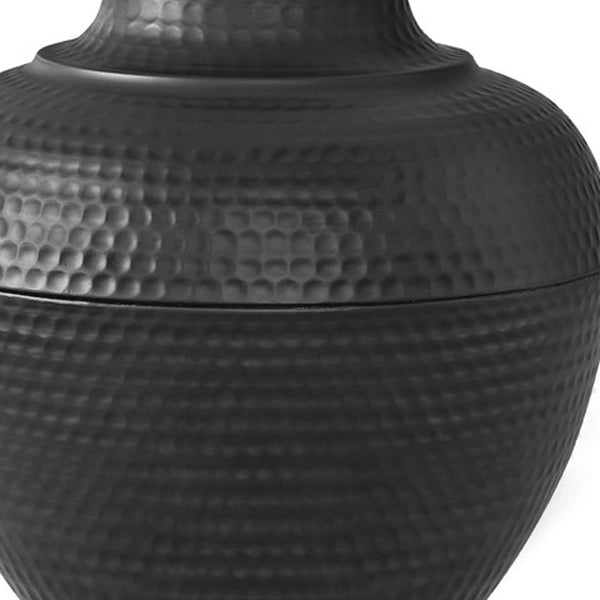 Homeroots 26" Black Metal Urn Table Lamp With Cream Empire Shade   545803