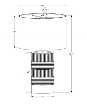 HomeRoots 24" Black Cylinder Table Lamp with Smart Control and Elegant Ivory Drum Shade for Modern Living Spaces 545806