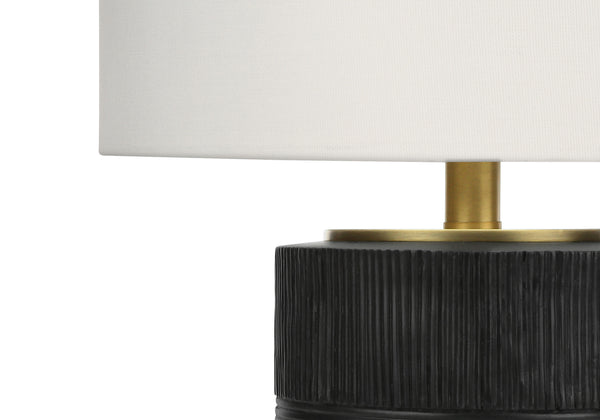 Homeroots 24" Black Cylinder Table Lamp With Ivory Drum Shade   545806