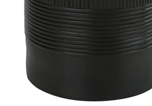 Homeroots 24" Black Cylinder Table Lamp With Ivory Drum Shade   545806