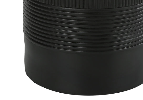 Homeroots 24" Black Cylinder Table Lamp With Ivory Drum Shade   545806