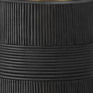 Homeroots 24" Black Cylinder Table Lamp With Ivory Drum Shade   545806