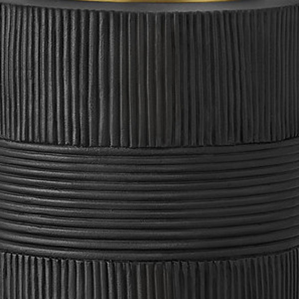 Homeroots 24" Black Cylinder Table Lamp With Ivory Drum Shade   545806